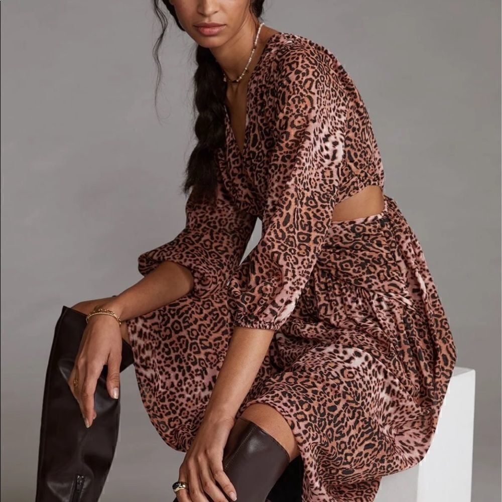 Ranna Gill leopard cut out dress NWT - Picture 2 of 9